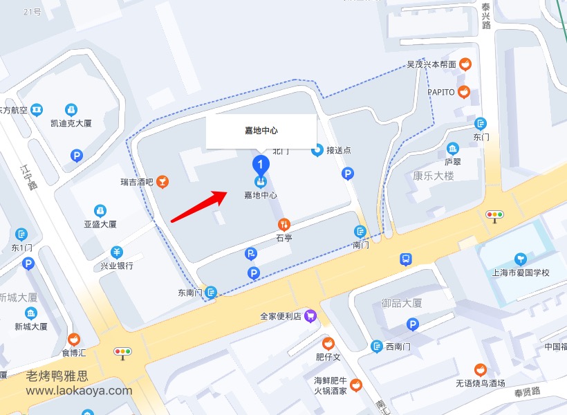 上海雅思机考中心地图